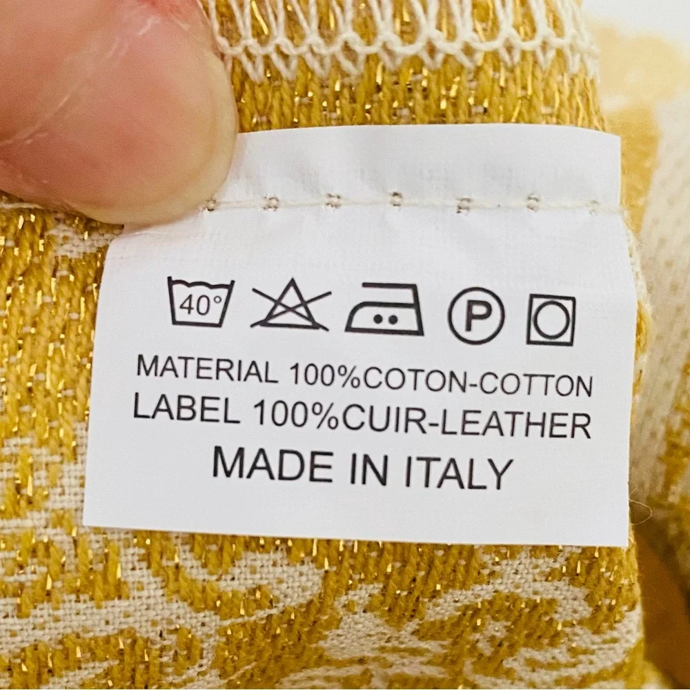 New Christian Dior Made in Italy Gold Metallic Cream Festive Travel Tote Bag - Picture 14 of 14